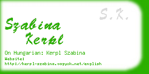 szabina kerpl business card